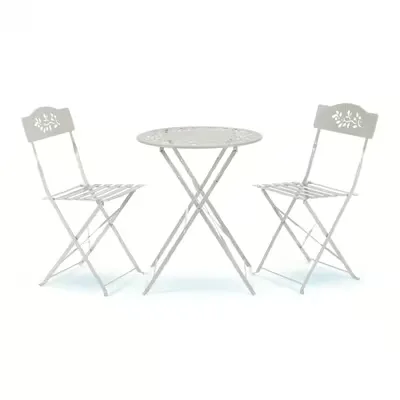 Alpine Metal 3-Piece Bistro Set, White