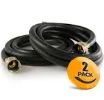 KandJ 2-Pack Rubber Washing Machine Hoses 6ft Long - Hot and Cold Water Supply Hoses for Washing Machines