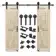 S&Z TOPHAND 84 in. Unfinished British Brace Knotty Barn Door Sliding Door Hardware Kit/Solid Wood/Sliding