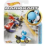 Hot Wheels Mario Kart 1:64 Scale Light-Blue Yoshi Standard Kart Collectible Vehicle