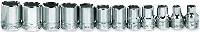 Williams JHWMSB-12HRC 3/8-Inch Drive Shallow Sockets, 6-Point Metric, 12-Piece Set