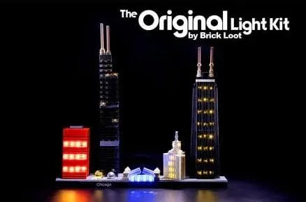 Kyglaring Led Lighting Kit for Lego Architecture Chicago 21033 Skyline Building Blocks Set