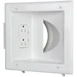 DataComm 45-0031-WH Recessed Low Voltage Media Plate w/Duplex Receptacle ~ White