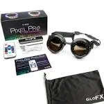 GloFX LED Pixel Pro Goggles - Programmable Rechargeable Light Up EDM Festival Rave Party Sunglasses