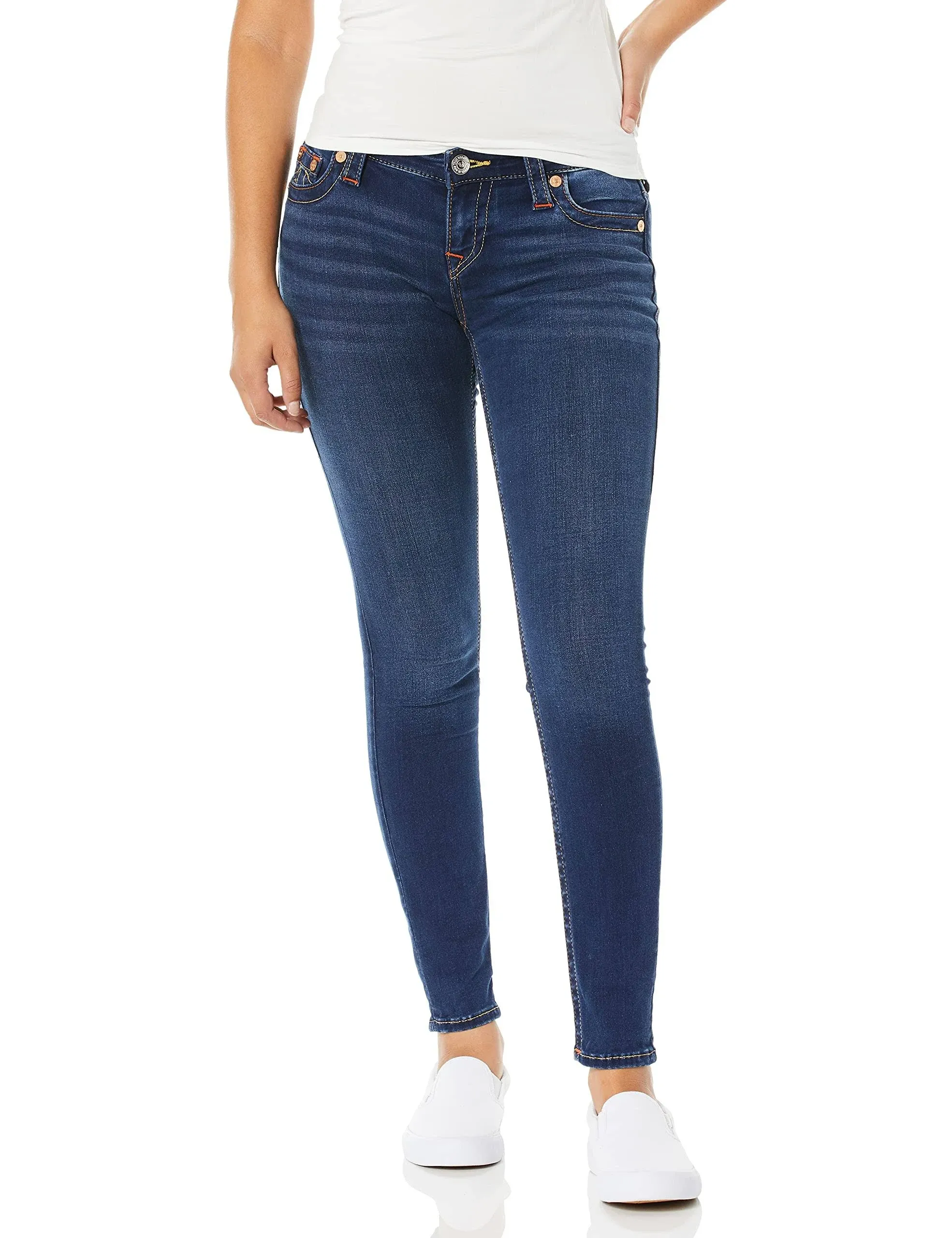 True Religion Women's Halle Mid Rise Super Skinny Fit Jean