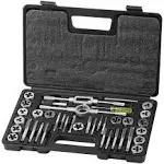 VEVOR Tap and Die Set 40-Piece Include Metric Size M3 to M12 Bearing Steel Taps and Dies Essential Threading Tool for Cutting External Internal