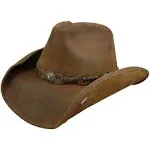 STETSON Men&#039;s Roxbury Leather Cowboy Hat w/ Shapeable Brim - All Colors &amp; Sizes