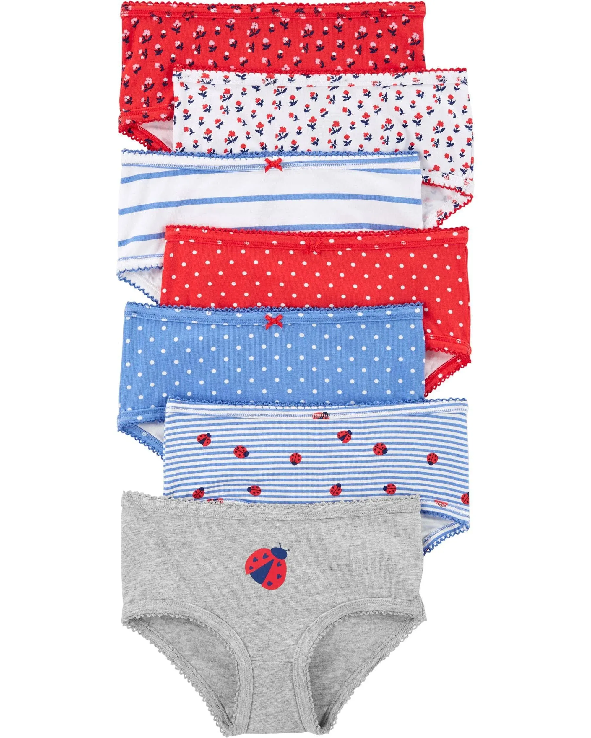 7-Pack Stretch Cotton Ladybug Print Underwear