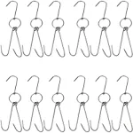 TIHOOD 9.4" Stainless Steel Double Meat Hooks Roast Duck Bacon Shop Hook BBQ Grill Hanger Cooking Tools Accessories (12 Packs) (12 Packs)