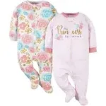 Gerber Baby Girls 2-Pack Sleep 'N Play Princess Pink 3-6 Months