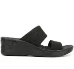 Bzees Sienna Bright Wedge Sandal | Women's | Black | Size 8 | Sandals