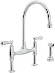 Perrin & Rowe Georgian Era Two Handle Bridge Kitchen Faucet in Polished Chrome