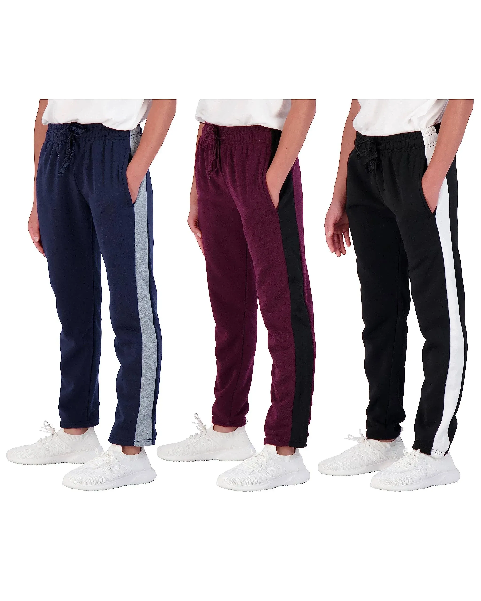 3 Pack: Boys' Tech Fleece Open Bottom Sweatpants with Pockets