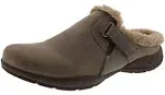 Clarks Roseville Clog Dark Taupe Mule Closed Toe 7.5 M NEW Fur Lined