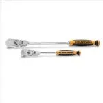 2 Pc. 1/4&#034; and 3/8&#034; Drive 120XP Dual Material Flex Head Teardrop Ratchet Set