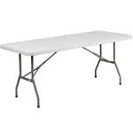 Flash Furniture 6' Plastic Folding Table - Granite White