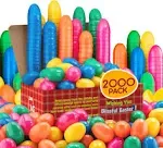 2.25" Empty Multi-color Surprise Plastic Easter Eggs for Fillable Hunt Easter Basket Bulk (Pack of 2000 sets)