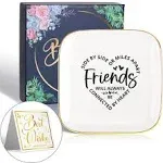 To My Friend Tray Ceramic Ring Dish Decorative Jewelry Tray for Bestie BFF 