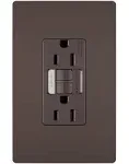 GFCI Receptacle/Night Light, 15A, Dark Bronze