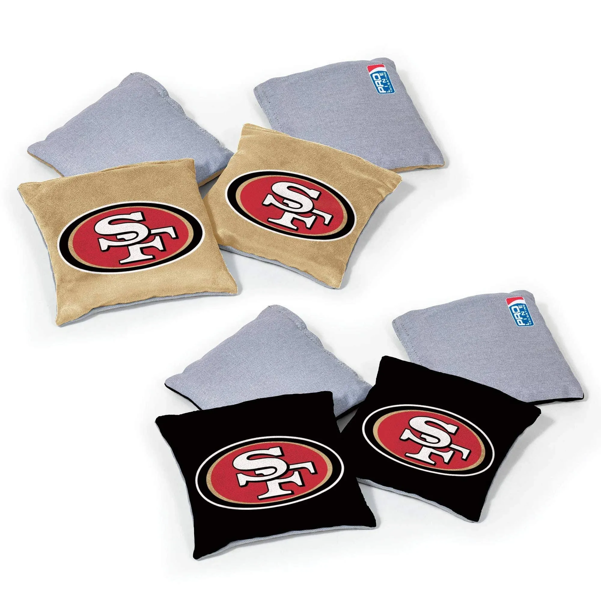 NFL Pro Football Dual Sided Bean Bags by Wild Sports, 8 Count, Premium Toss Bags for Cornhole Set - Great for Tailgates, Outdoors, Backyard