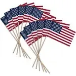 Super Tough US Stick flag 8&#034; x 12&#034; Economy - Wood Stick - No Spear Tip - 12 PK