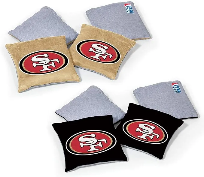 NFL Pro Football Dual Sided Bean Bags by Wild Sports, 8 Count, Premium Toss Bags for Cornhole Set - Great for Tailgates, Outdoors, Backyard