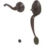 Schlage FE285 Ply 716 Fla LH , Plymouth Aged Bronze Left-Hand Handleset Less Deadbolt with Flair Interior Lever