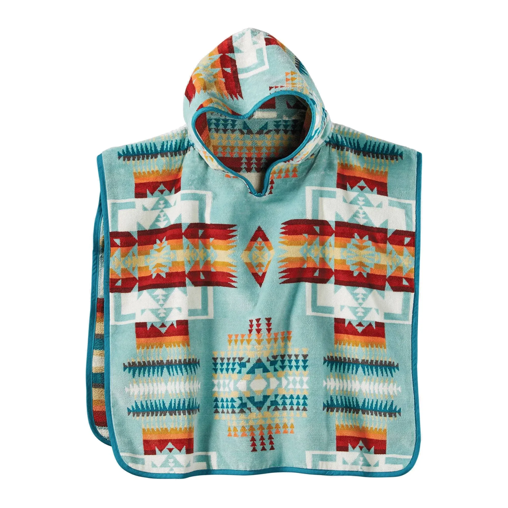 Pendleton - Chief Joseph Hooded Kids Towel - Aqua