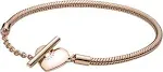 Pandora 589285C00 Ladies&apos; Bracelet Heart T-Bar Rose Gold Tone