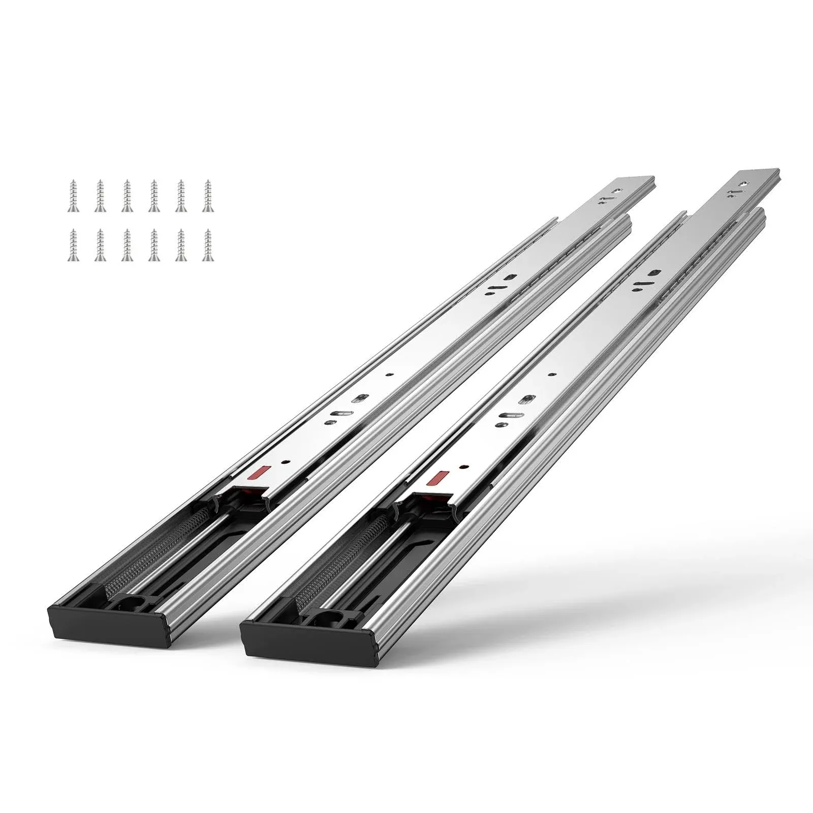 VEVOR 10 Pairs 16 Inch Soft Close Drawer Slides 14 16 18 20 22 24 Inch Heavy Duty Side Mount Rails, Ball Bearing Full Extension Noiseless Dresser Drawer Slides, 100 Lbs Load Capacity