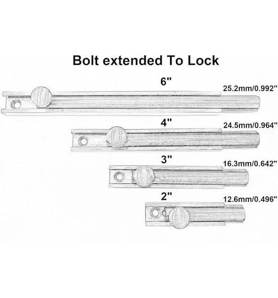 QCAA Solid Brass Surface Bolt, 3", ORB Oil Rubbed Bronze, 2 Pack, Made in Taiwan