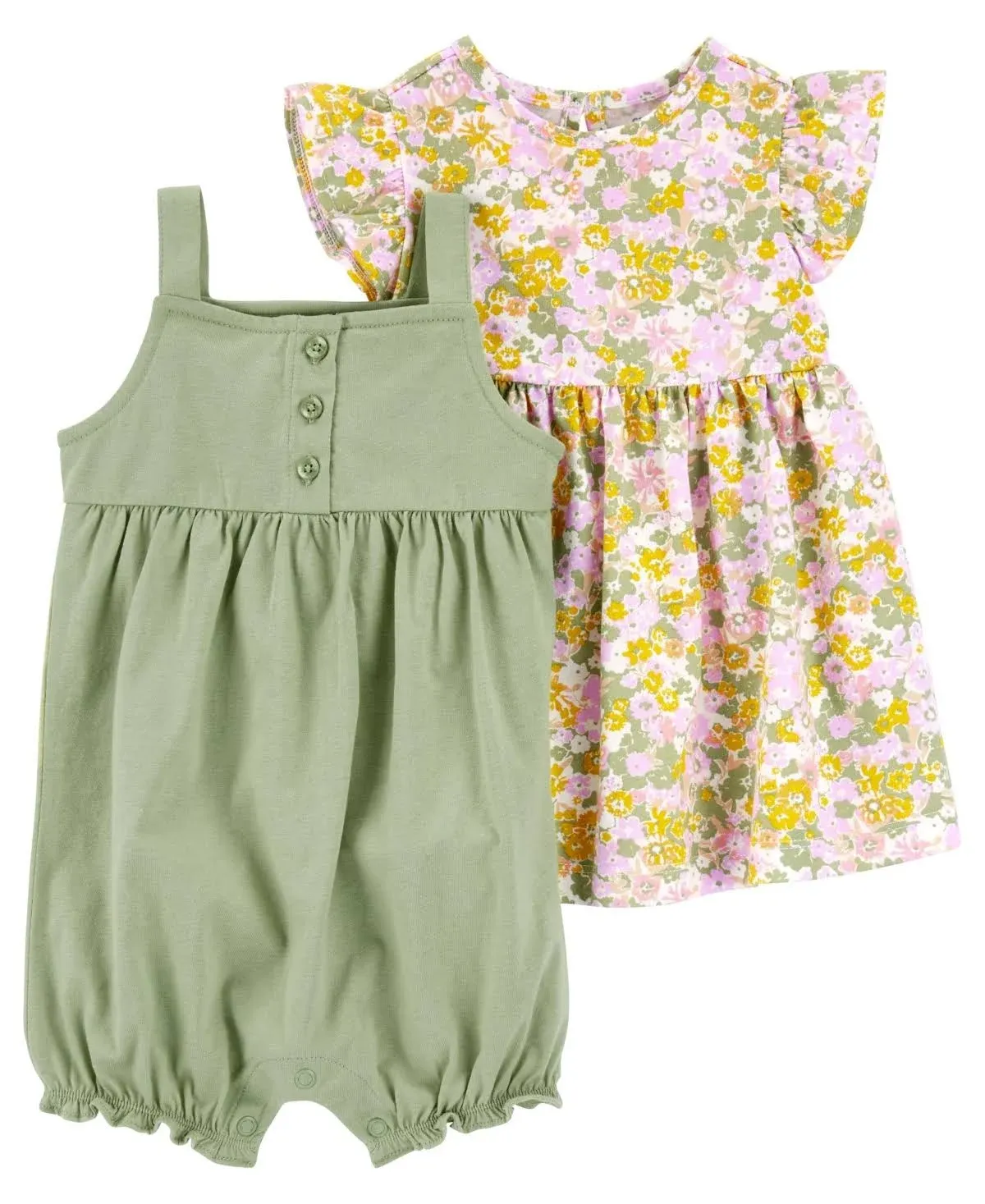 Carter's Baby Girl 3-Piece Dress & Romper Set