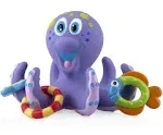 Nuby Floating Octopus Toy with 3 Hoopla Rings - Baby Bath Toy for Boys and Girls - 18+ Months - Purple (Pack of 1)