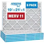 Aerostar Pleated Air Filter, MERV 11, 19 7/8 x 21 1/2 x 1, Pack of 6, Made in The USA