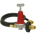 Bayou Classic 5HPR-40 0-40-psi Adjustable Regulator w/ 48-in Thermoplastic Hose Features Soft Nosed POL 3/8-in Flare Swivel Fitting Designed Single & Double Jet Cookers