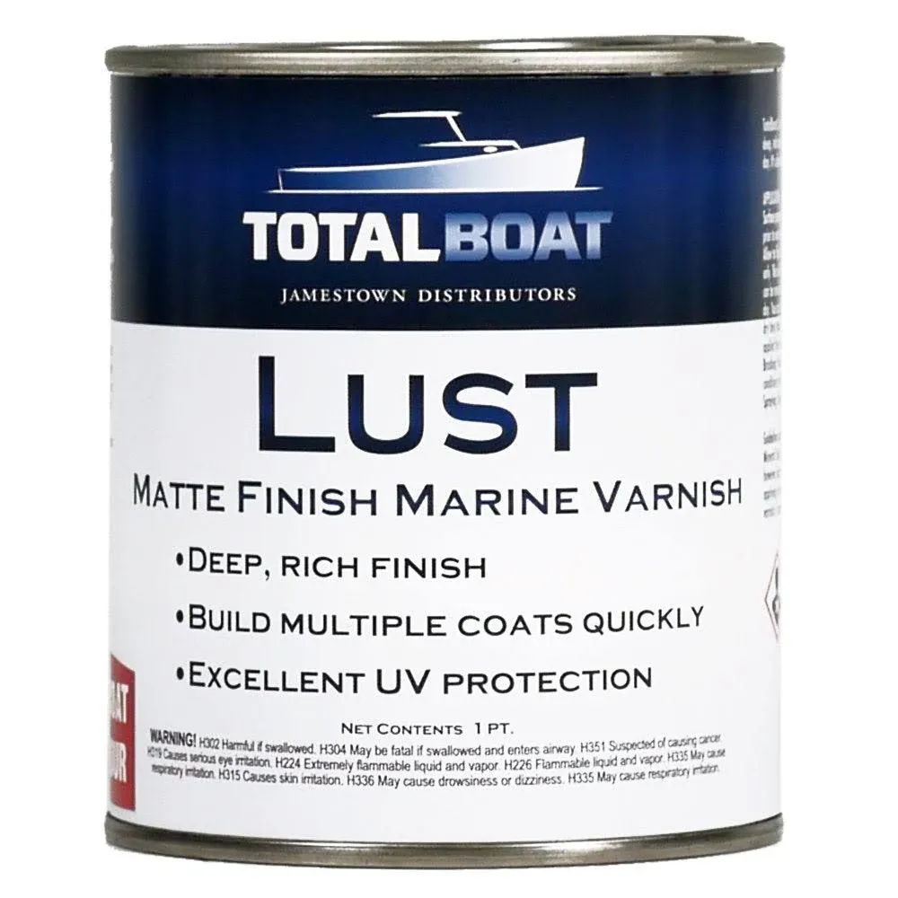 TotalBoat Lust Marine Varnish, High Gloss and Matte Finish for Wood