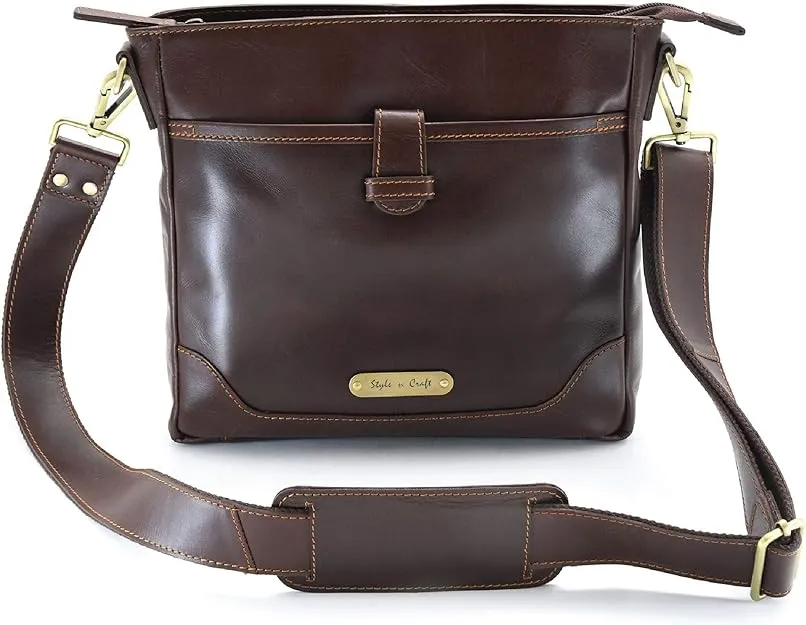 Style n Craft Crossbody Messenger Bag in Full Grain Leather