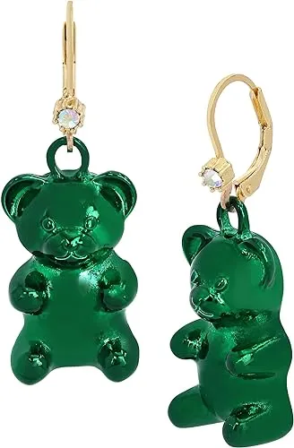 Betsey Johnson Gummy Bear Drop Earrings - Green