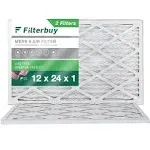 Filterbuy 12x24x1 Air Filter MERV 8 Dust Defense (2-Pack), Pleated HVAC AC Furnace Air Filters Replacement (Actual Size: 11.38 x 23.38 x 0.75 inches)