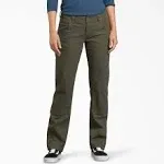 Dickies Women's Stretch Double-Front Duck Carpenter Pants, FD2500, Moss Green