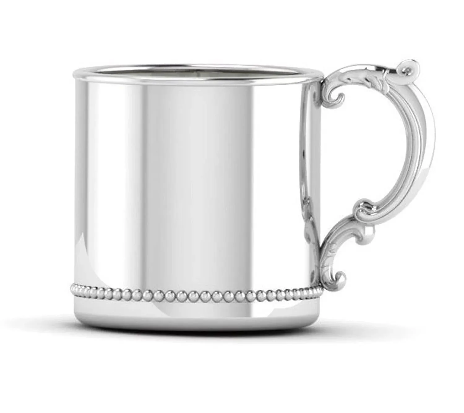 Krysaliis Solid .925 Sterling Silver Beaded Victorian Handle Baby Cup Design