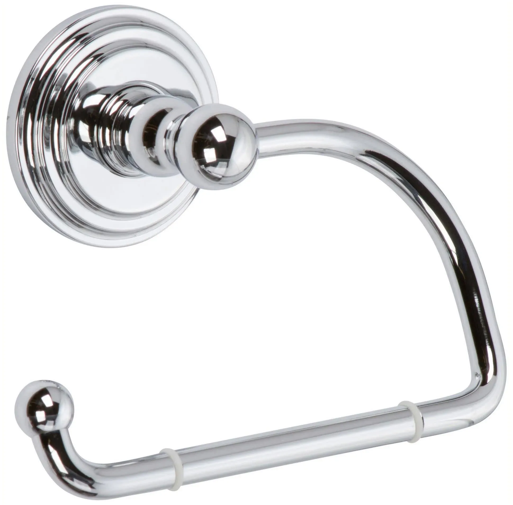 Toilet Paper Holder Chelsea 1 Post Hanging Open Polished Chrome Brass 5-7/8 Inch 3-1/4 Inch Wall Mount