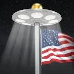 Solar Flagpole LED Light 136LED Flag Pole Light Waterproof Outdoor Pole Top Lamp