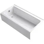 Bellwether Bath Tub 60" L x 30 1/4" W Cast Iron Soaking for Three Wall Alcove Installations with Integral Apron and Right Drain