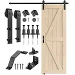  30in x 84in Sliding Barn Door with 5ft Barn Door Hardware 30 x 84 inch Natural