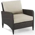 Crosley Kiawah Outdoor Wicker Arm Chair Sand/Brown