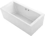 Kohler 1958-GH-0 Stargaze 72" x 36" Freestanding Heated BubbleMassage Air Bath with Straight Shroud - White