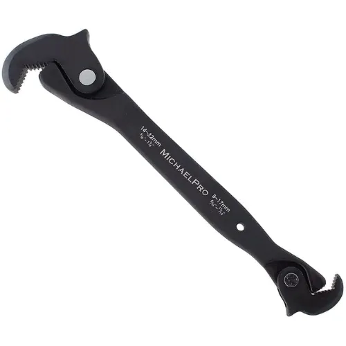 MichaelPro Dual Action Auto Size Adjusting Wrench, Self-Adjusting Quick Wrench, Multi-Size Spring Wrench, Auto Size Rapid Wrench, 5/16” to 1-1/4" - MP001206, Black