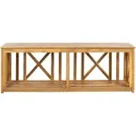 SAFAVIEH Outdoor Collection Branco Bench | Natural Brown |