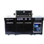 Mont Alpi 70 inch Compact Outdoor Grill Island with Refrigerator